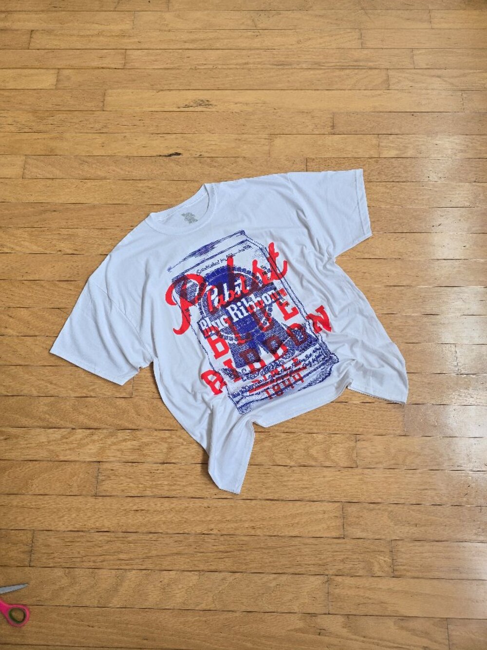 Pabst Blue Ribbon | Vintage Style White Short Sleeve T-shirt | Men's XXL